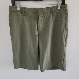 Nike Golf Dri Fit Standard Fit Shorts Olive Green Black Striped Men's 30